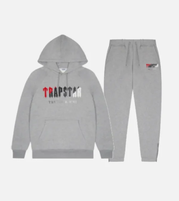 Shop the Trapstar Chenille Decoded Tracksuit Grey/Red from – Fast & Free Shipping!