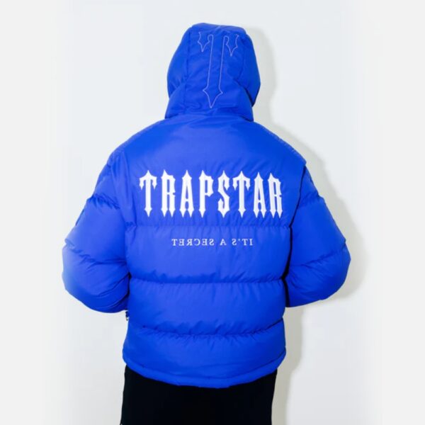 Trapstar Decoded Hooded Quilted Jacket Blue - Image 3