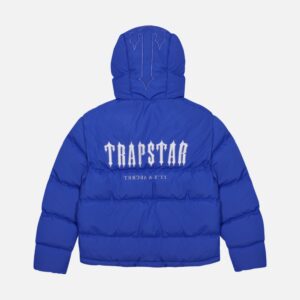 Trapstar Decoded Hooded Quilted Jacket Blue | Fast & Free Shipping