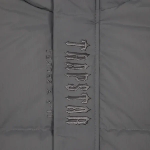Trapstar Decoded Hooded Quilted Jacket Gray | Fast & Free Shipping