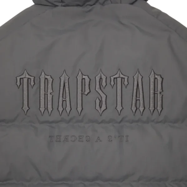 Trapstar Decoded Hooded Quilted Jacket Gray - Image 4