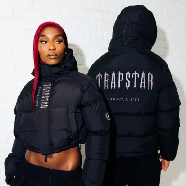 Trapstar Decoded Quilted Jacket With Hood Black - Image 3