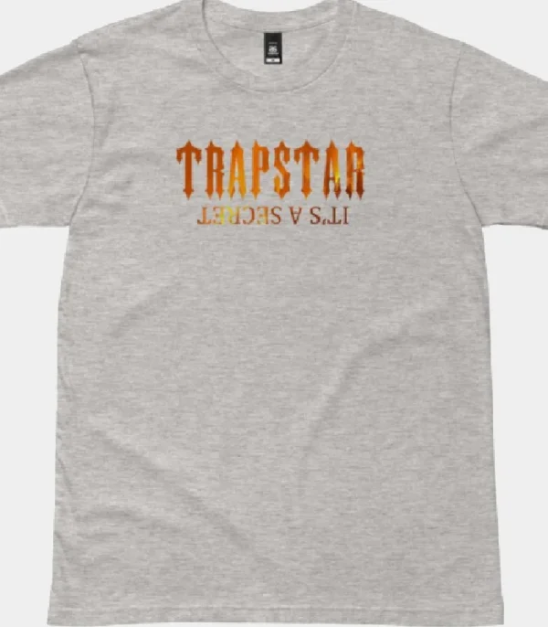 Trapstar It’s A Secret Fire T-Shirt Gray - Image 2