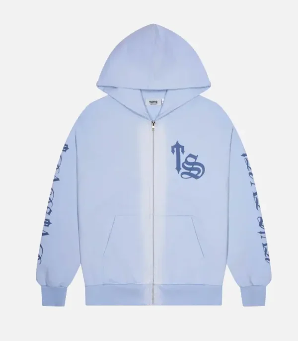 Trapstar Script Spray Hoodie Blue | Fast & Free Shipping