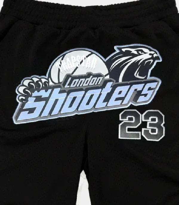 Trapstar Shooters SS23 Basketball Shorts Black/Ice - Image 2