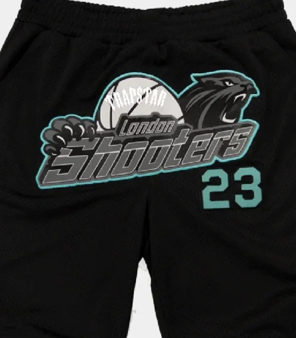 Trapstar Shooters SS23 Basketball Shorts Black/Navy - Image 2